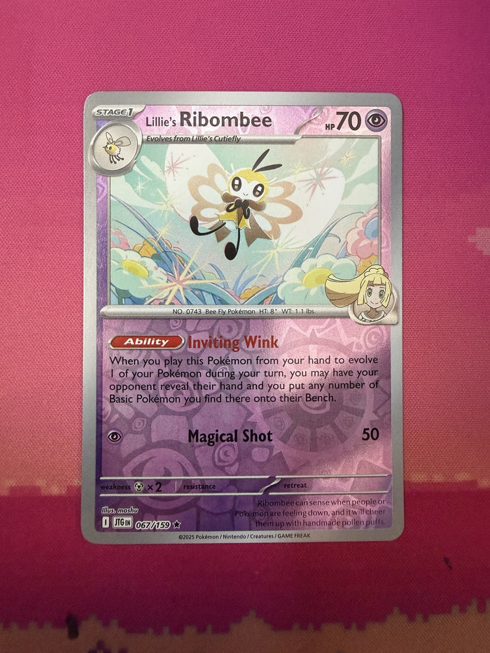 Pokemon Card Lillie's Ribombee Journey Together Reverse Holo Rare 067/159 NM