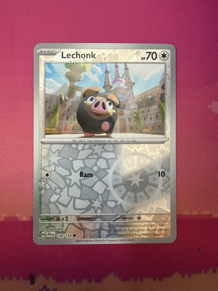 Pokemon Card Lechonk Reverse Holo Journey Together 139/159 Near Mint