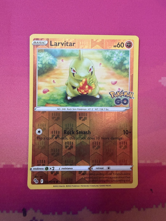 Pokemon Card Larvitar Reverse Holo Pokemon GO 037/078 Near Mint