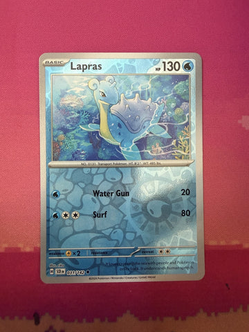Pokemon Card Lapras Reverse Holo Stellar Crown 031/142 Near Mint