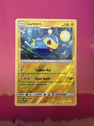 Pokemon Card Lanturn Reverse Holo Sun & Moon 50/149 Near Mint