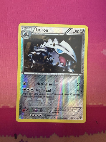 Pokemon Card Lairon Reverse Holo Plasma Blast 58/101 Near Mint
