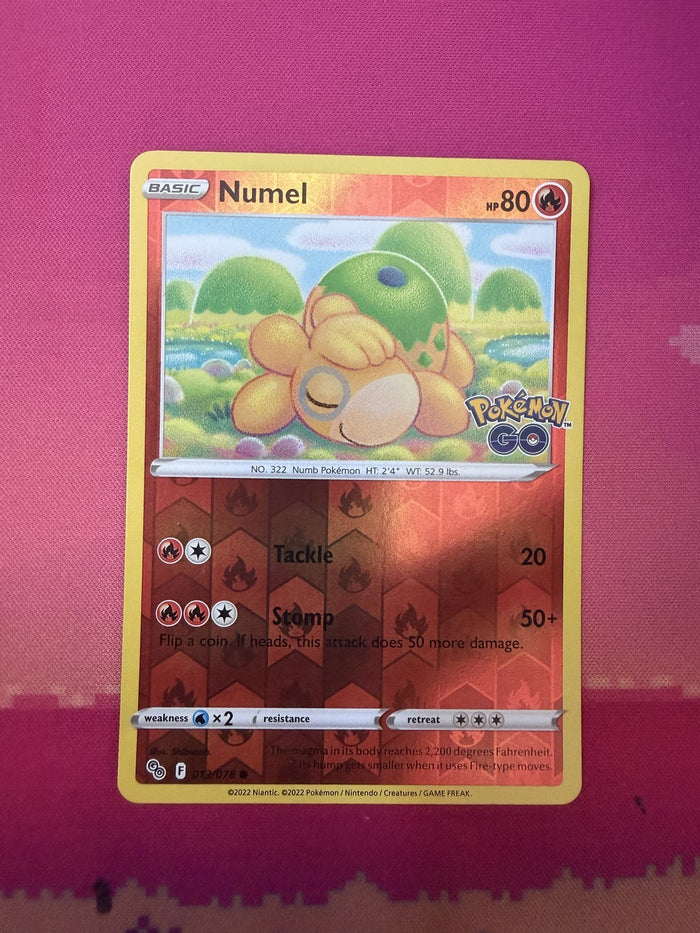 Pokemon Card Numel Reverse Holo Pokemon GO 013/078 Near Mint