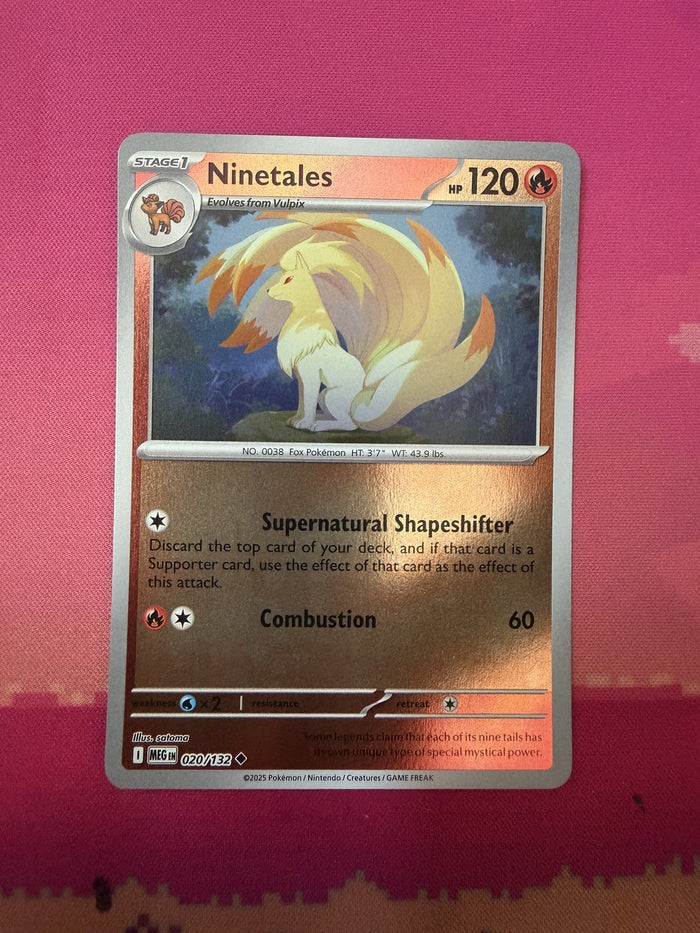 Pokemon Card Ninetales Reverse Holo Mega Evolution 020/132 Near Mint