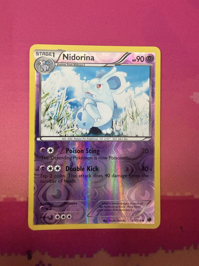 Pokemon Card Nidorina Reverse Holo Plasma Freeze 41/116 Near Mint