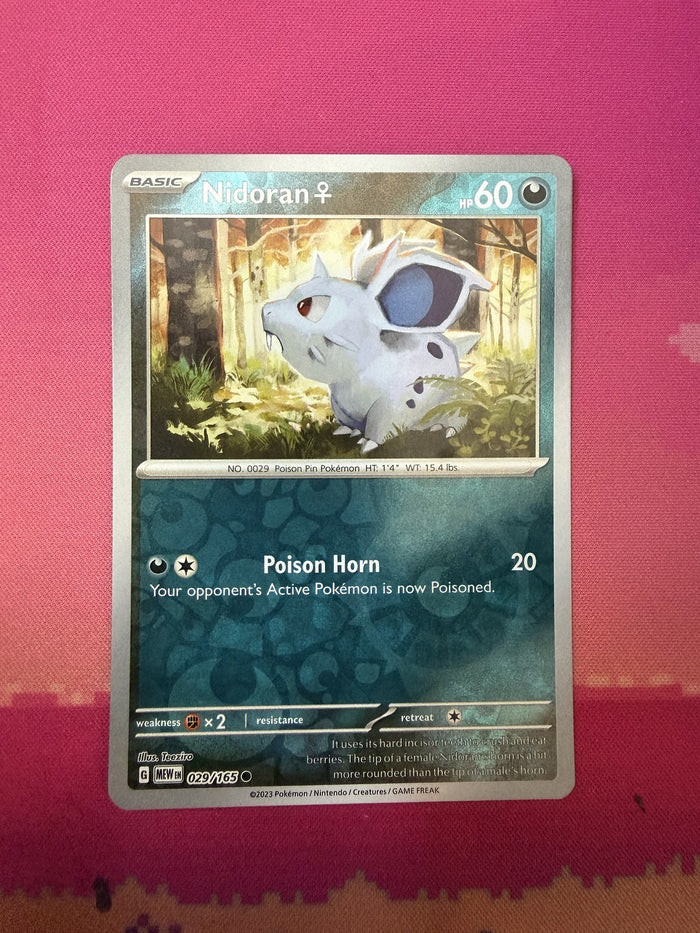 Pokemon Card Nidoran F Reverse Holo Pokemon 151 029/165 Near Mint