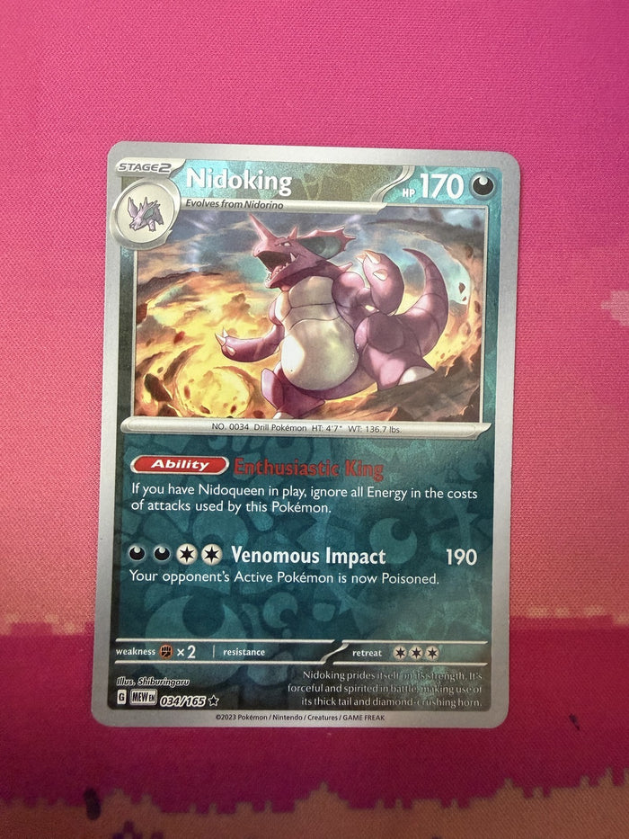 Pokemon Card Nidoking Reverse Holo Pokemon 151 034/165 Near Mint