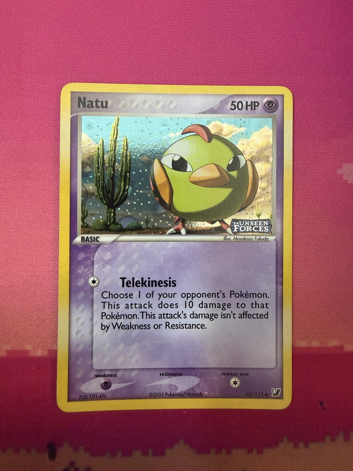 Pokemon Card Natu EX Unseen Forces Reverse Holo 63/115 Near Mint