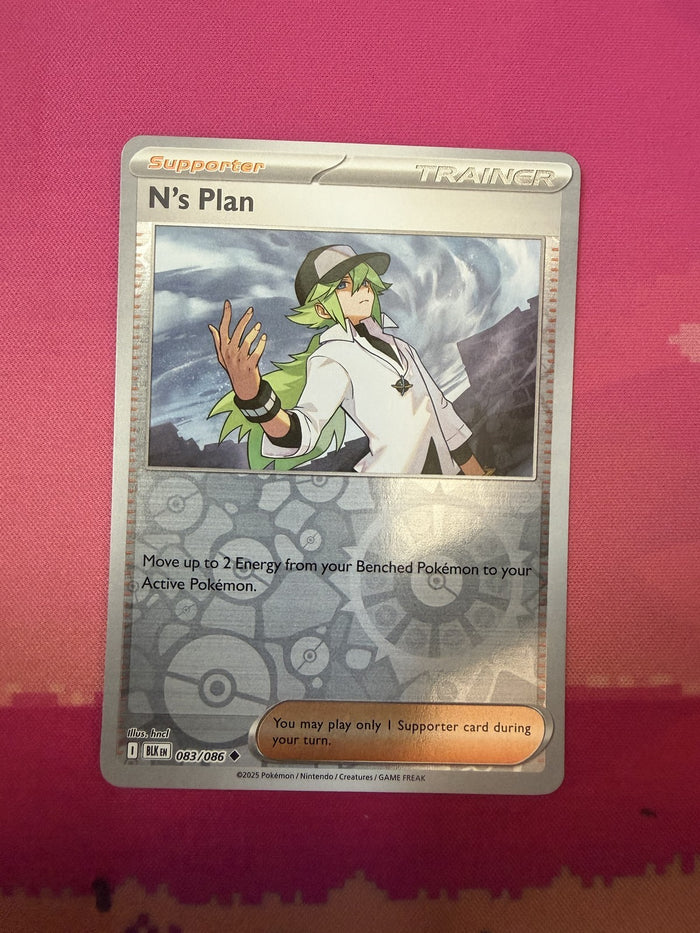 Pokemon Card N's Plan Reverse Holo Black Bolt 083/086 Near Mint