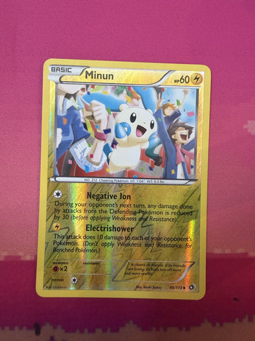 Pokemon Card Minun Holo Legendary Treasures Reverse Holo Rare 48/113 Near Mint