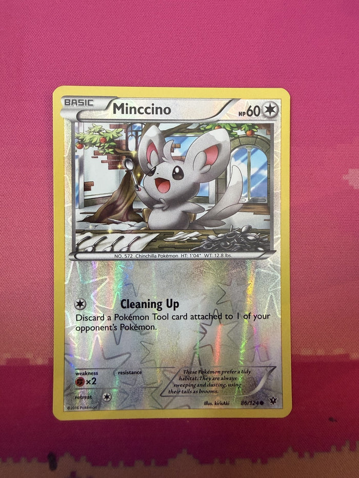Pokemon Card Minccino Reverse Holo Fates Collide 86/124 Near Mint