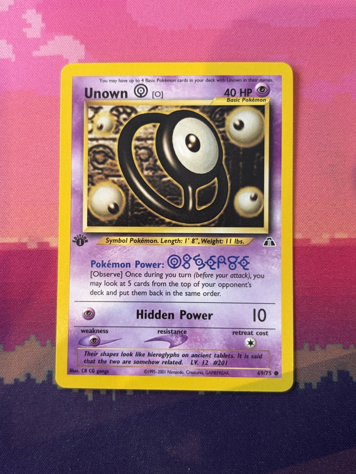 Pokemon Card Unown Neo Discovery 1st Edition 69/75 Near Mint