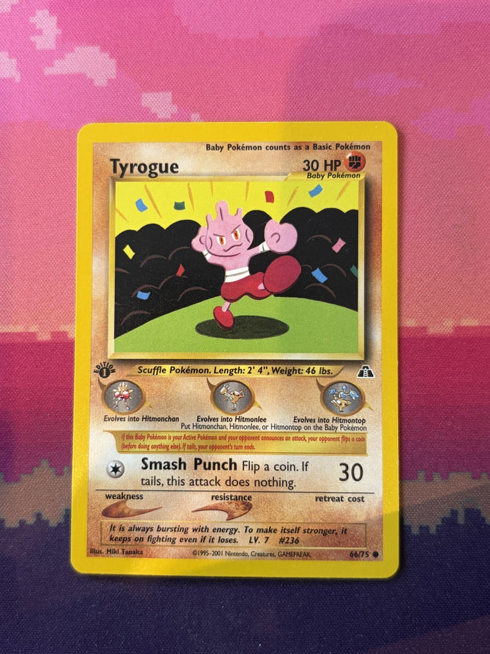 Pokemon Card Tyrogue Neo Discovery 1st Edition Common 66/75 Near Mint