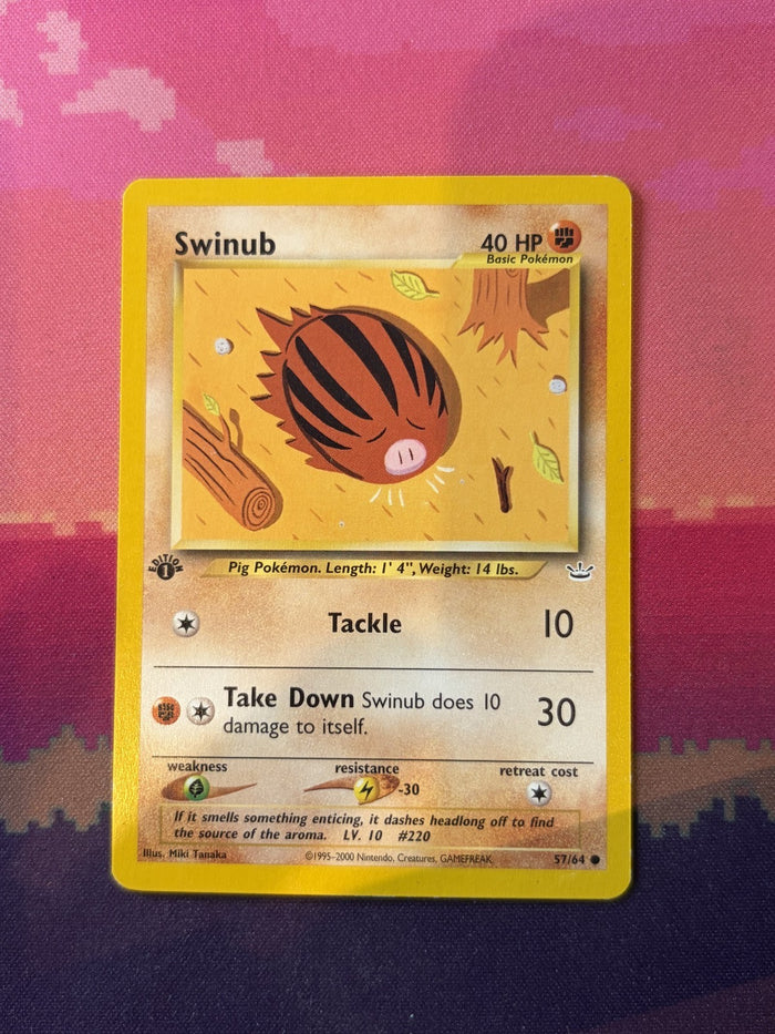 Pokemon Card Swinub Neo Revelation 1st Edition Common 57/64 Near Mint