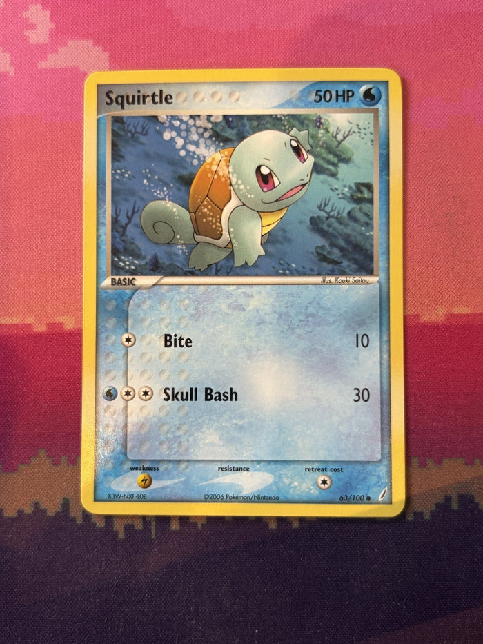 Pokemon Card Squirtle Crystal Guardians Common 63/100 Near Mint