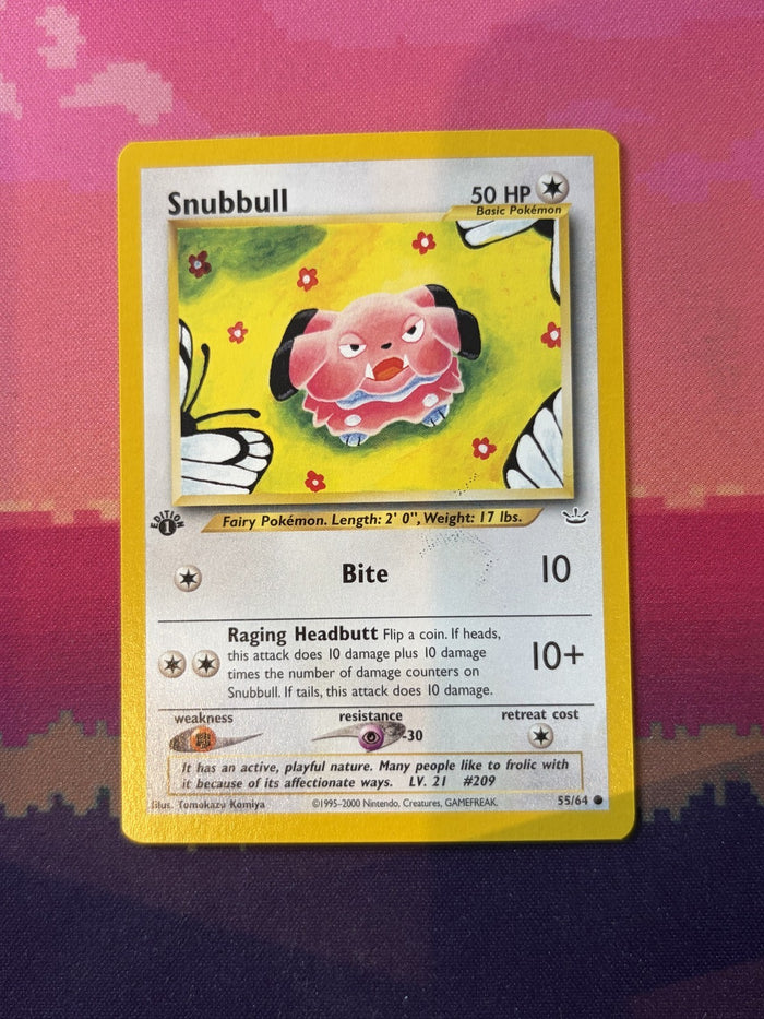 Pokemon Card Snubbull Neo Revelation 1st Edition Common 55/64 Near Mint