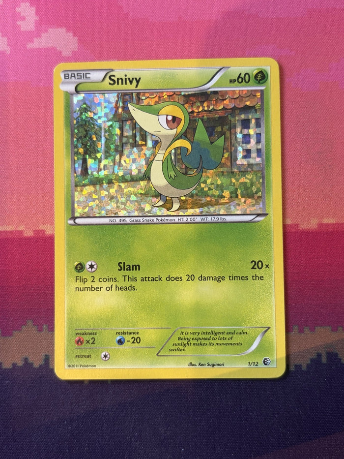 Pokemon Card Snivy McDonald's Collection 2011 Holo Rare 1/12 Near Mint