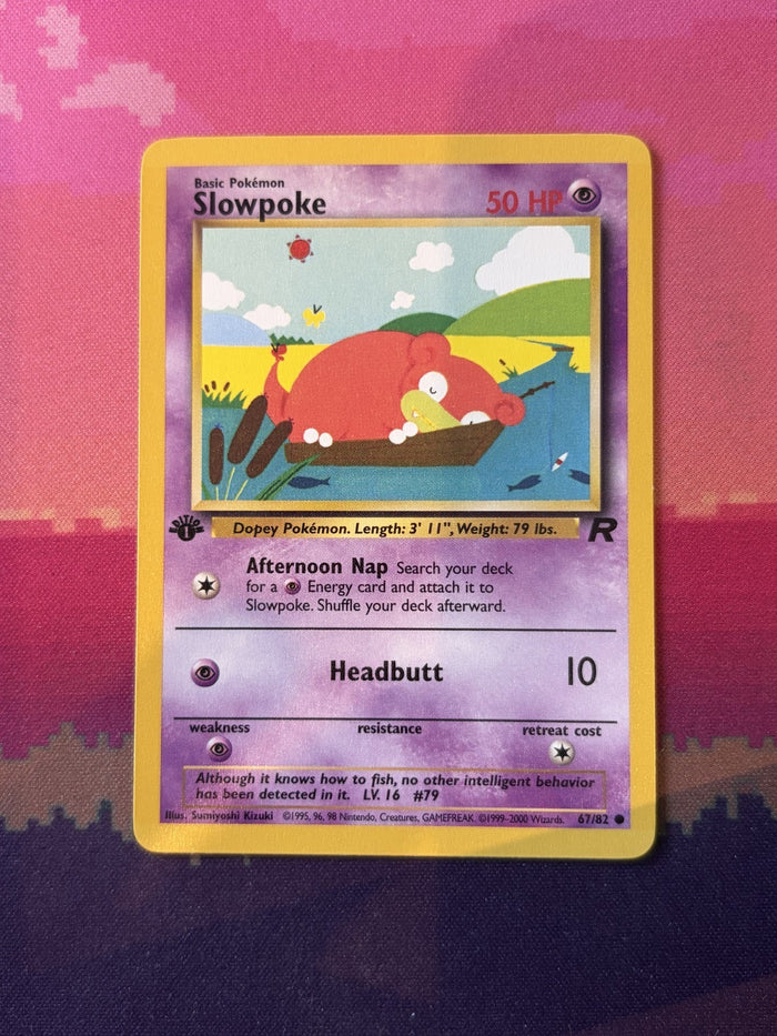 Pokemon Card Slowpoke 1st Edition Team Rocket Common 67/82 Near Mint