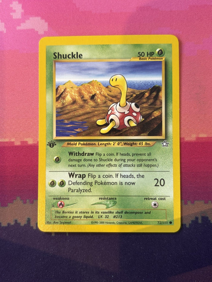 Pokemon Card Shuckle Neo Genesis Common 1st Edition 72/111 Near Mint
