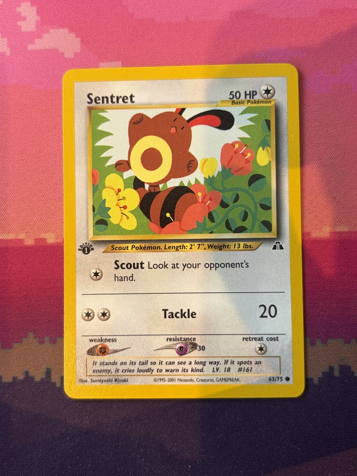 Pokemon Card Sentret Neo Discovery Common 63/75 Near Mint