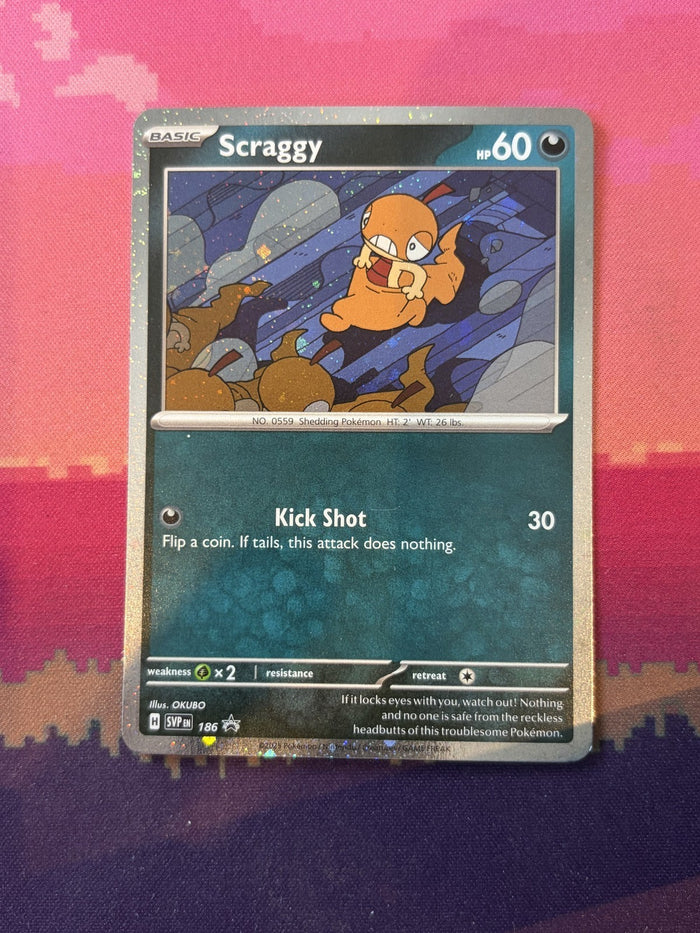 Pokemon Card Scraggy Scarlet & Violet Promo Holo 186 Near Mint