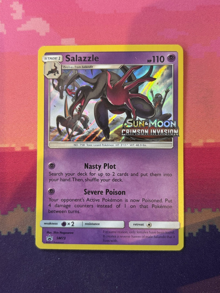 Pokemon Card Salazzle Sun & Moon Promo Holo SM73 Near Mint