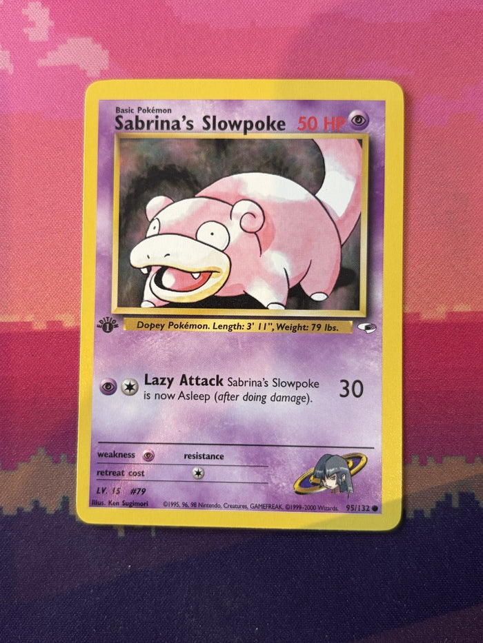 Pokemon Card Sabrina's Slowpoke Gym Challenge Common 1st Edition 95/132 NM