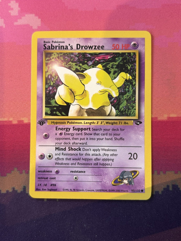 Pokemon Card Sabrina's Drowzee 1st Edition Gym Challenge Common 95/132 Near Mint