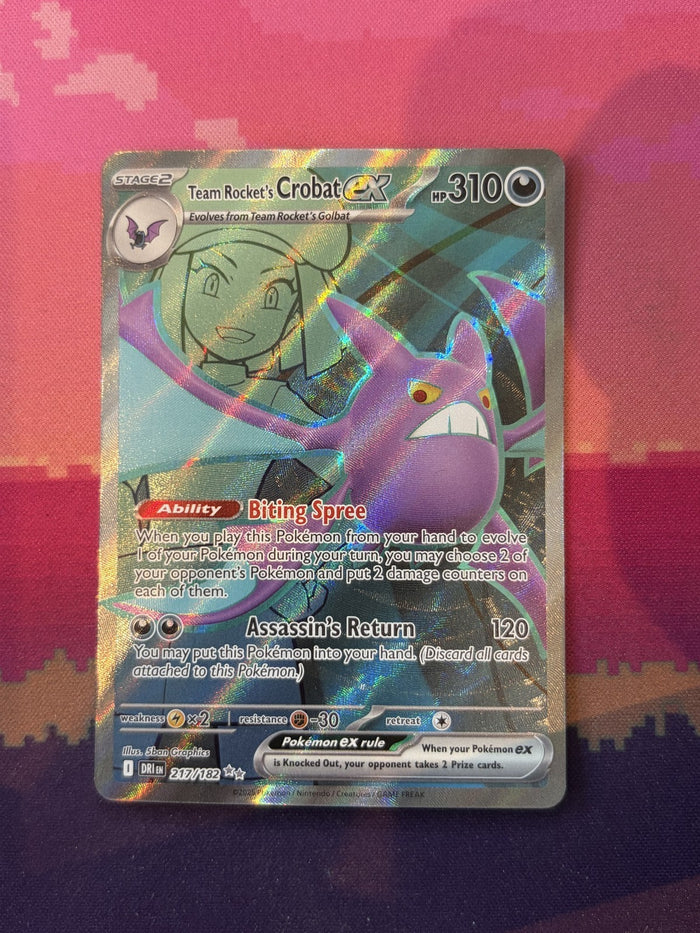 Pokemon Card Team Rocket's Crobat ex Destined Rivals Ultra Rare 217/182 NM