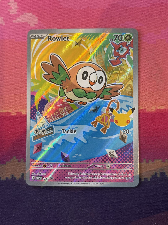 Pokemon Card Rowlet Mega Evolution Promo Holo 043 Near Mint