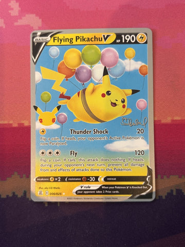 Pokemon Card Flying Pikachu V Celebrations Rare Holo V 006/025 Near Mint