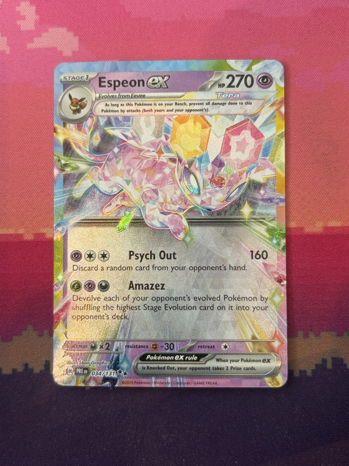 Pokemon Card Espeon ex Prismatic Evolutions Double Rare 034/131 NM