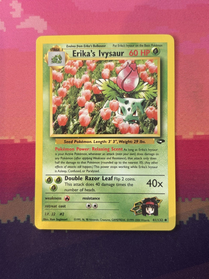 Pokemon Card Erika's Ivysaur Gym Heroes Uncommon 41/132 Near Mint