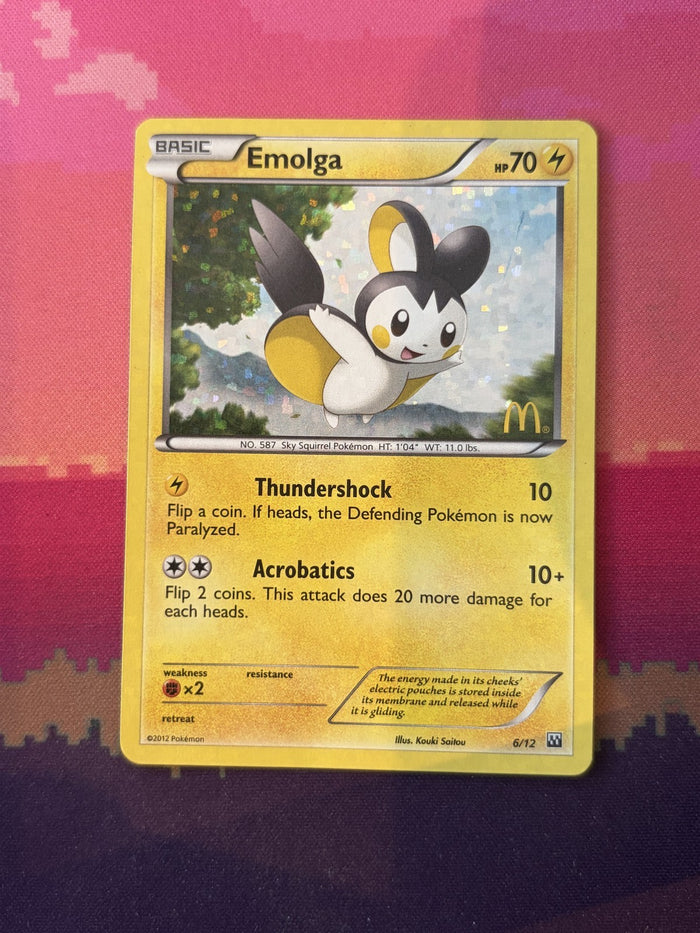 Pokemon Card Emolga McDonald's 2012 Holo 6/12 Near Mint