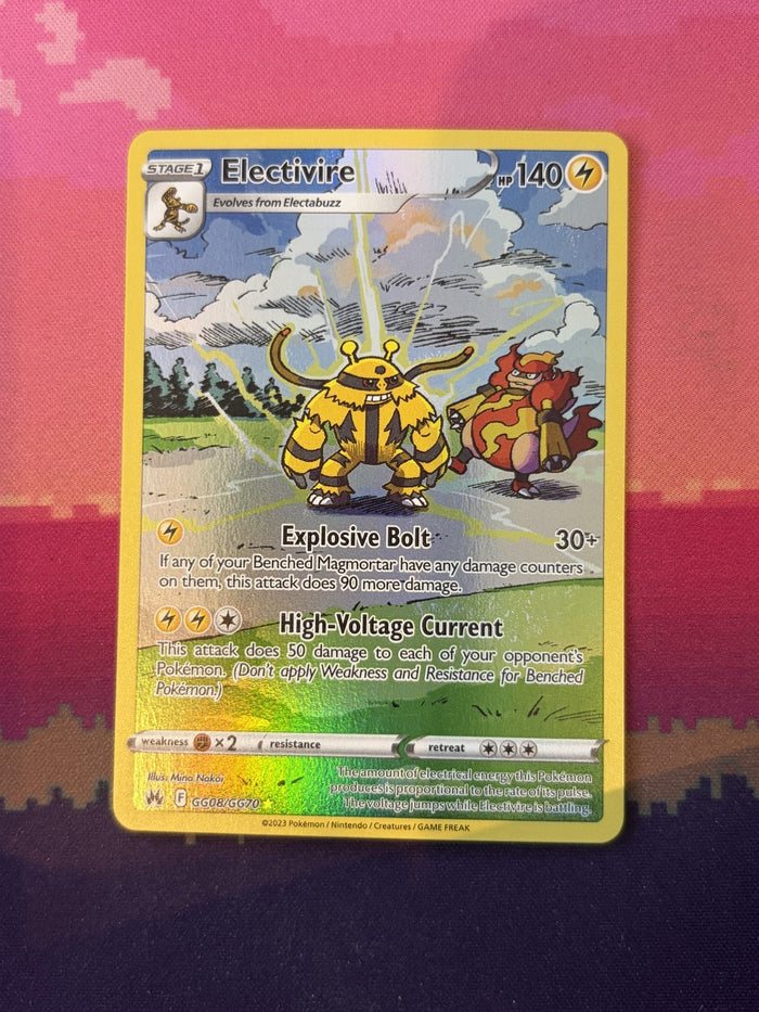 Pokemon Card Electivire Crown Zenith Rare Holo GG08/GG70 Near Mint