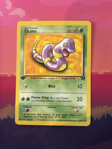 Pokemon Card Ekans 1st Edition Team Rocket Common 56/82 Near Mint