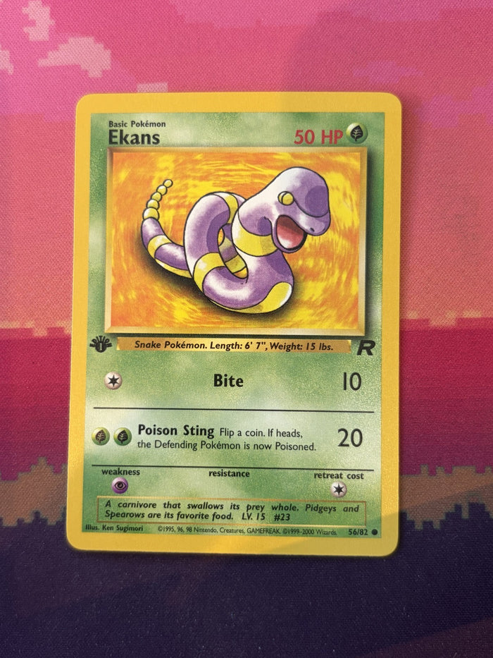 Pokemon Card Ekans 1st Edition Team Rocket Common 56/82 Near Mint