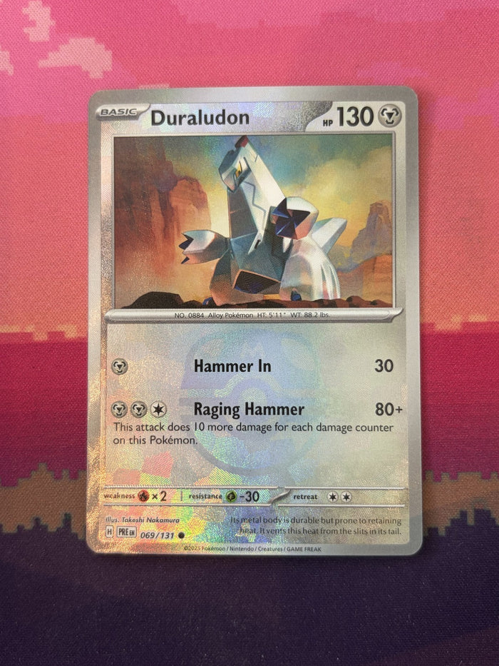 Pokemon Card Duraludon Prismatic Evolutions Masterball Holo 069/131 Near Mint