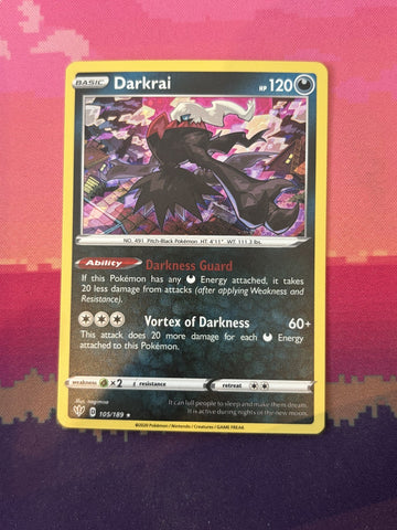 Pokemon Card Darkrai Darkness Ablaze Cosmo Holo Rare 105/189 Near Mint