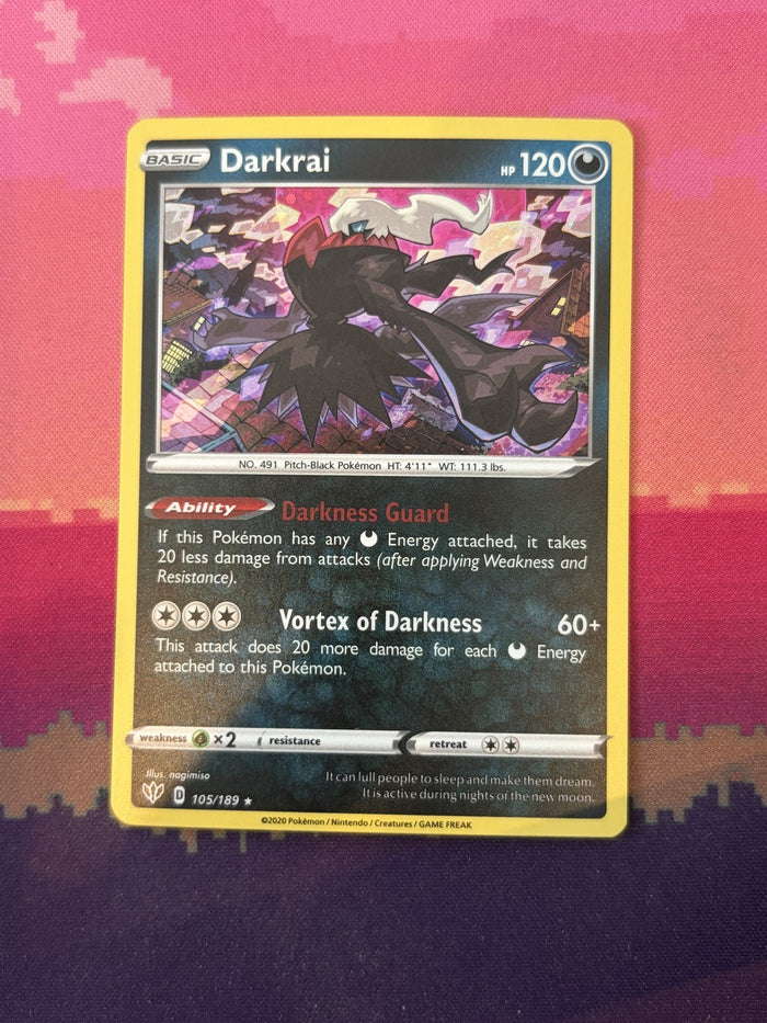 Pokemon Card Darkrai Darkness Ablaze Cosmo Holo Rare 105/189 Near Mint