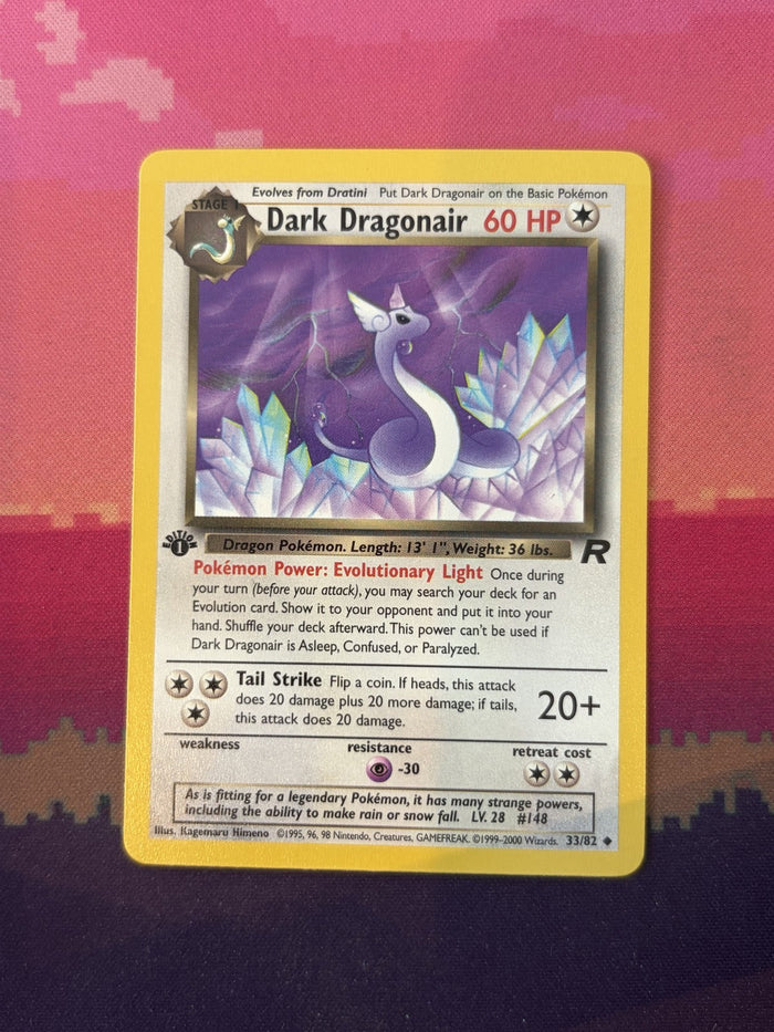 Pokemon Card Dark Dragonair Team Rocket 1st Edition Uncommon 33/82 Near Mint