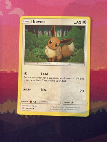 Pokemon Card Eevee Cosmic Eclipse Common 166/236 Near Mint