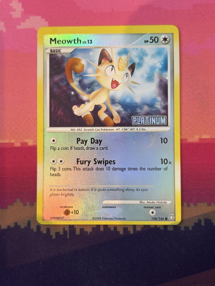 Pokemon Card Meowth Legends Awakened Burger King Reverse Holo 106/146 Near Mint