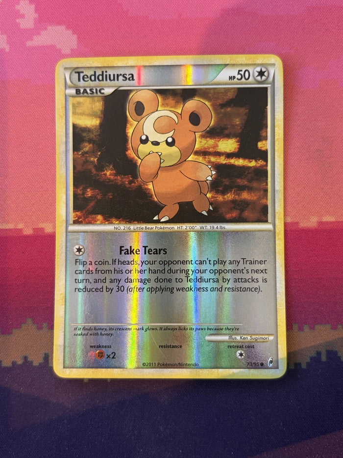 Pokemon Card Teddiursa Call of Legends Reverse Holo Rare 73/95 Near Mint