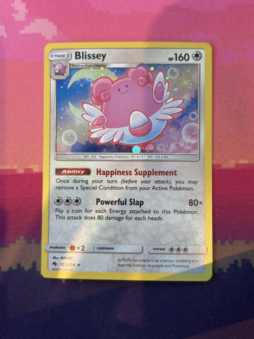 Pokemon Card Blissey Lost Thunder Cosmo Holo Rare 153/214 Near Mint
