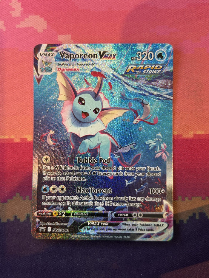 Pokemon Card Vaporeon VMAX Sword & Shield Promo Ultra Rare SWSH182 Near Mint