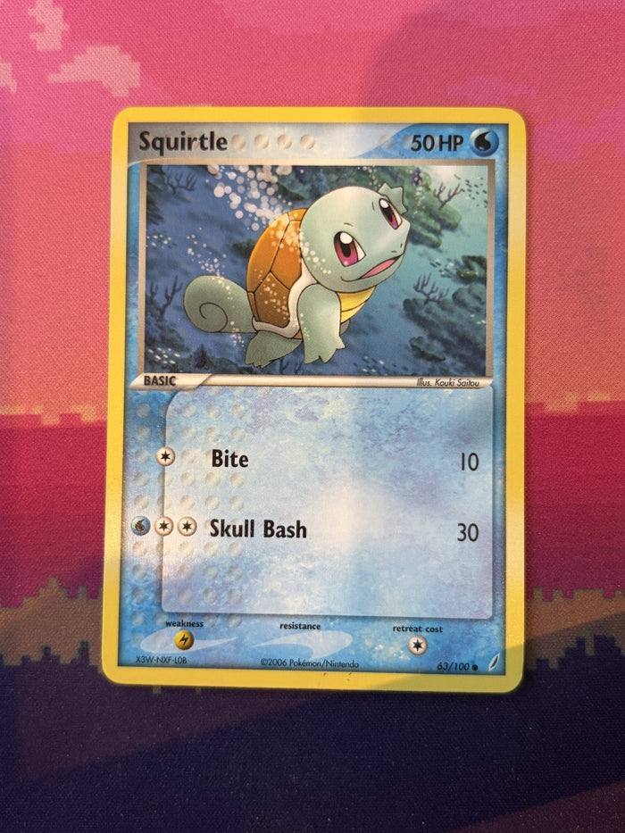 Pokemon Card Squirtle EX Crystal Guardians Common 63/100 Near Mint