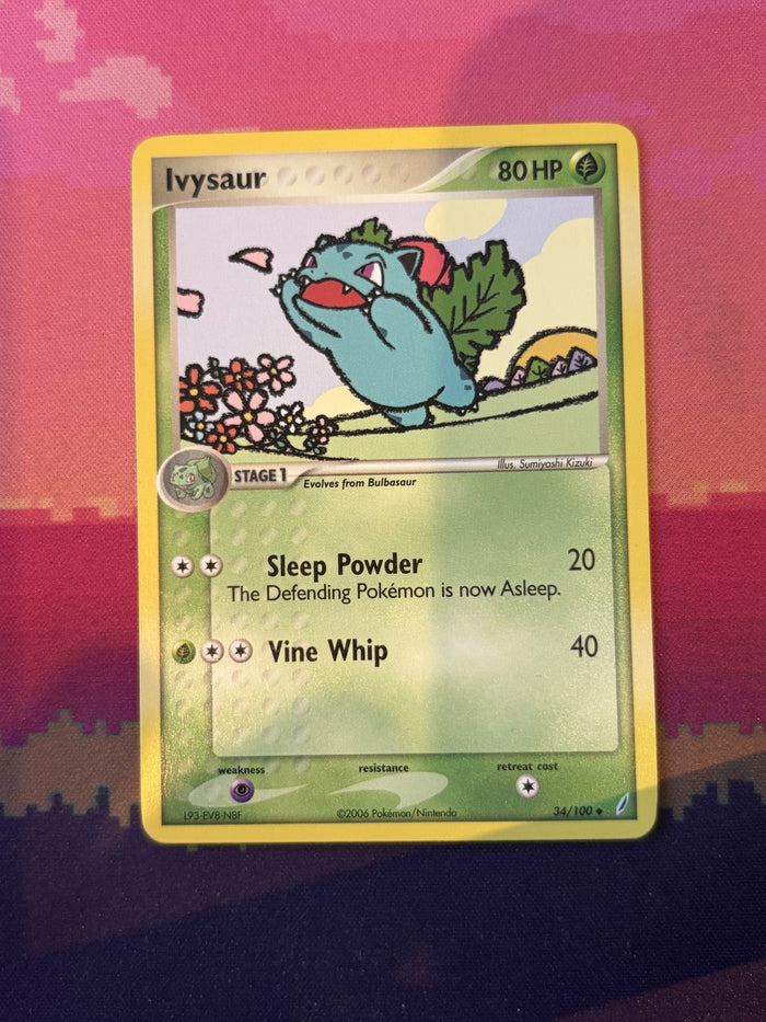 Pokemon Card Ivysaur EX Crystal Guardians Uncommon 34/100 Near Mint