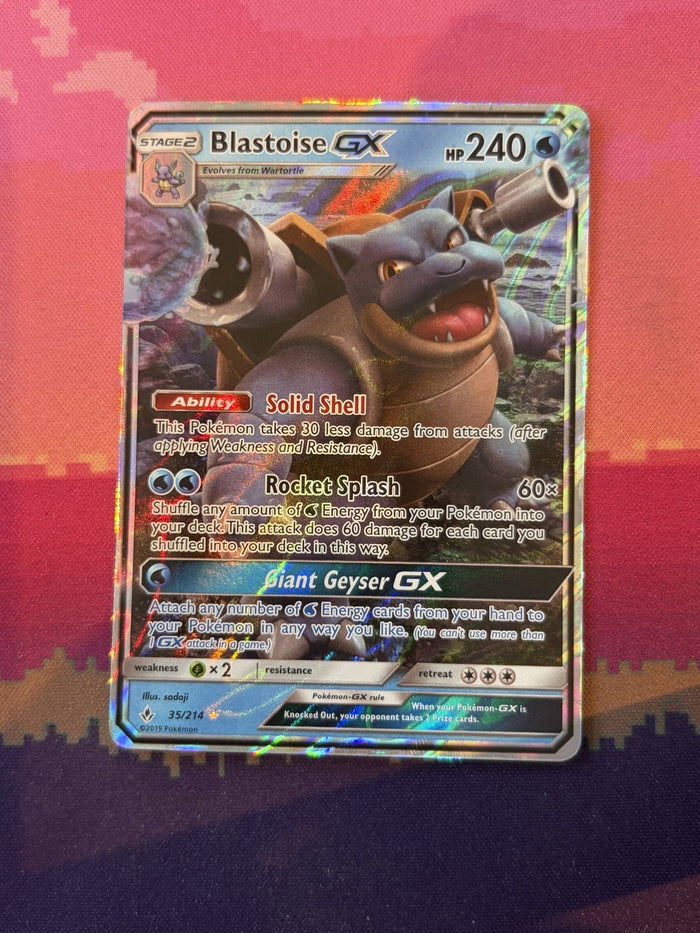 Pokemon Card Blastoise GX Lost Thunder Ultra Rare 35/214 Near Mint