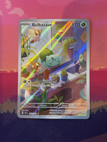 Pokemon Card Bulbasaur Stellar Crown Illustration Rare 143/142 Near Mint